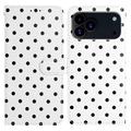 iPhone 17 Pro Max Polka-Dot-Muster Wallet Hülle - Weiß