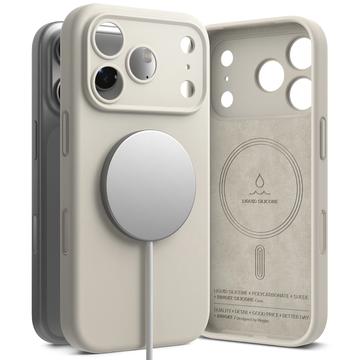 iPhone 17 Pro Max Ringke Liquid Silicone MagSafe Hülle - Stein