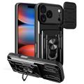 iPhone 17 Pro Max Drehring-Hybrid Hülle mit Kameraschutz - Schwarz