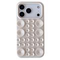 iPhone 17 Pro Max Silikonhülle mit Saugnapf - antik-weiß