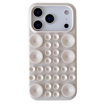 iPhone 17 Pro Max Silikonhülle mit Saugnapf - antik-weiß