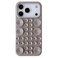 iPhone 17 Pro Max Silikonhülle mit Saugnapf - titangrau