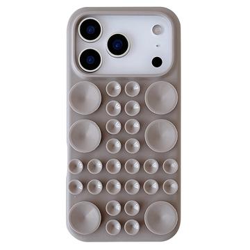 iPhone 17 Pro Max Silikonhülle mit Saugnapf - titangrau