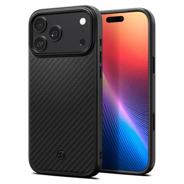 iPhone 17 Pro Max Spigen Enzo Aramid T Mag Hülle - MagSafe-kompatibel - Schwarz / Silber