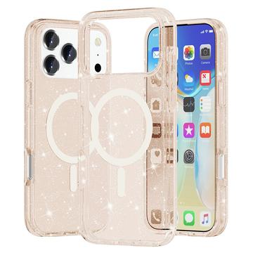 iPhone 17 Pro Max Stylish Glitter Serie Hybrid Hülle - MagSafe-kompatibel - Gold