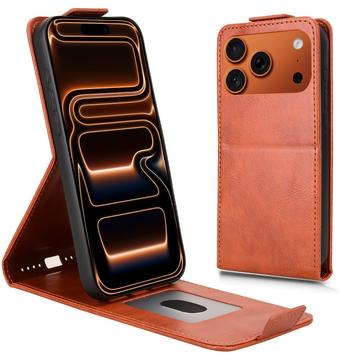 iPhone 17 Pro Max Vertikal Flip Hülle mit Ständer - Braun