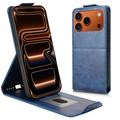 iPhone 17 Pro Max Vertikal Flip Hülle mit Ständer - Dunkelblau