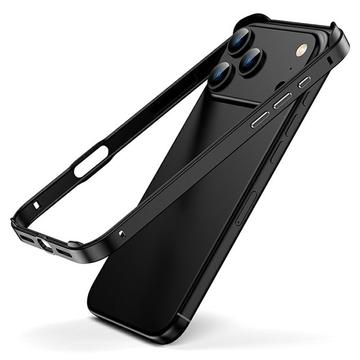 iPhone 17 Pro Metall-Schutzhülle mit erhöhten Kanten - Schwarz
