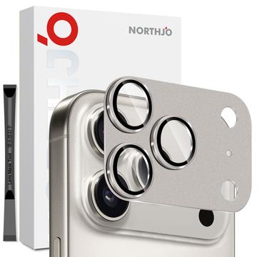 iPhone 17 Pro Northjo Voller Schutz aus mattem Metall und gehärtetem Glas Kameraobjektivschutz - Grau