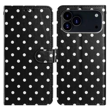 iPhone 17 Pro Wallet Case mit Punktmuster - Schwarz