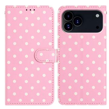 iPhone 17 Pro Polka-Dot-Muster Wallet Hülle - Rosa