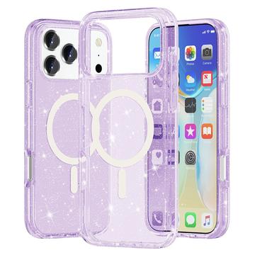 iPhone 17 Pro Stylish Glitter Serie Hybrid Hülle - MagSafe-kompatibel - Purpur