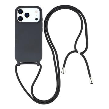 iPhone 17 Pro TPU Hülle mit Schlüsselband - Schwarz