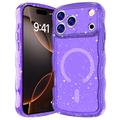 iPhone 17 Pro Wave-Edge Laser Glitter MagSafe Hülle - Transluzent Lila