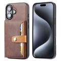iPhone 17 Retro Style Hülle mit Geldbörse - Braun