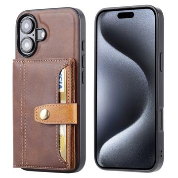 iPhone 17 Retro Style Hülle mit Geldbörse - Braun