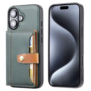 iPhone 17 Retro Style Hülle mit Geldbörse - Grün