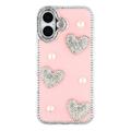 iPhone 17 Glitzernde Liebe und Perle Hybridhülle - Rosa
