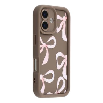iPhone 17 Stilvolle stoßfeste TPU-Hülle mit erhöhten Rändern - Braun / Große Schleife