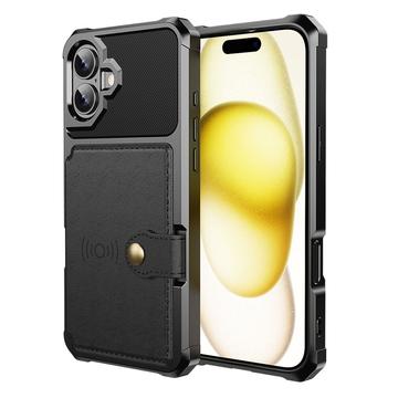 iPhone 17 TPU Hülle mit Kartensteckplatz - Schwarz