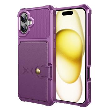 iPhone 17 TPU Hülle mit Kartensteckplatz - Purpur