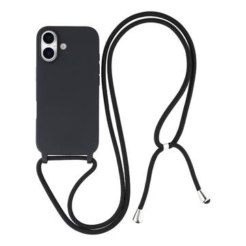 iPhone 17 TPU Hülle mit Schlüsselband - Schwarz