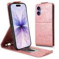 iPhone 17 Vertikal Flip Hülle mit Ständer - Roségold