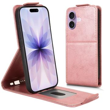 iPhone 17 Vertikal Flip Hülle mit Ständer - Roségold