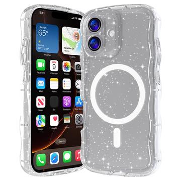 iPhone 17 Wave-Edge Laser Glitter MagSafe Hülle - Durchsichtig
