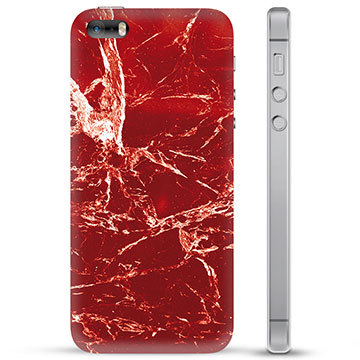 iPhone 5/5S/SE TPU Hülle - Roter Marmor