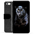 iPhone 5/5S/SE Premium Schutzhülle mit Geldbörse - Schwarzer Panther