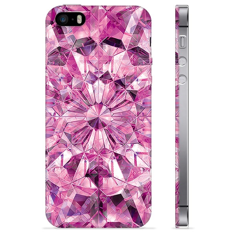 iPhone 5/5S/SE TPU Hülle - Rosa Kristall