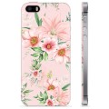 iPhone 5/5S/SE TPU Hülle - Aquarell Blumen