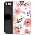 iPhone 6 / 6S Premium Schutzhülle mit Geldbörse - Pinke Blumen