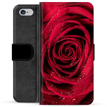 iPhone 6 / 6S Premium Schutzhülle mit Geldbörse - Rose