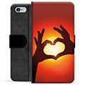 iPhone 6 / 6S Premium Schutzhülle mit Geldbörse - Herz-Silhouette