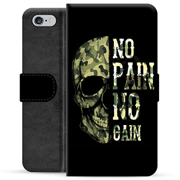 iPhone 6 Plus / 6S Plus Premium Schutzhülle mit Geldbörse - No Pain, No Gain