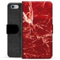 iPhone 6 Plus / 6S Plus Premium Schutzhülle mit Geldbörse - Roter Marmor
