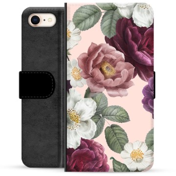 iPhone 7/8/SE (2020)/SE (2022) Premium Schutzhülle mit Geldbörse - Romantische Blumen