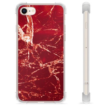 iPhone 7/8/SE (2020)/SE (2022) Hybrid Hülle - Roter Marmor