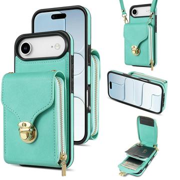 iPhone Air Alles-in-einem-Hülle mit Brieftasche und Armband - Mint