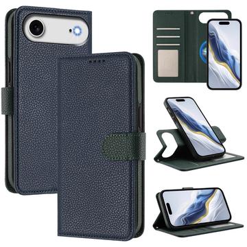 iPhone Air Abnehmbare Wallet Hülle mit MagSafe, RFID Schutz und Handschlaufe - Blau / Grün