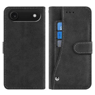 iPhone Air Elegante retro wallet hülle mit drehbarem Kartenhalter und Standfunktion - Schwarz