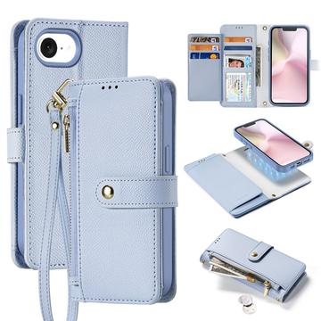 iPhone 16e Dux Ducis Lawa Brieftaschen-Lederhülle mit Magnetabdeckung - Baby Blau