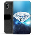 iPhone X / iPhone XS Premium Schutzhülle mit Geldbörse - Diamant