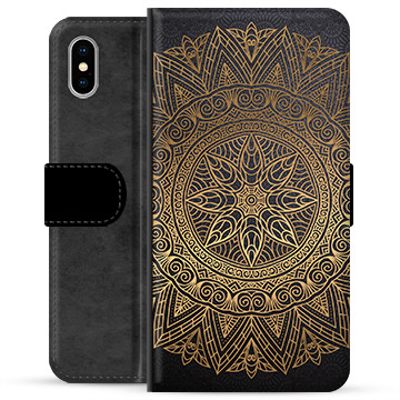 iPhone X / iPhone XS Premium Schutzhülle mit Geldbörse - Mandala