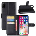 iPhone X/XS Wallet Schutzhülle mit Ständer - Schwarz