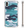 iPhone XS Max Hybrid Hülle - Blaue Tarnung