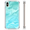 iPhone X / iPhone XS Hybrid Hülle - Blauer Marmor