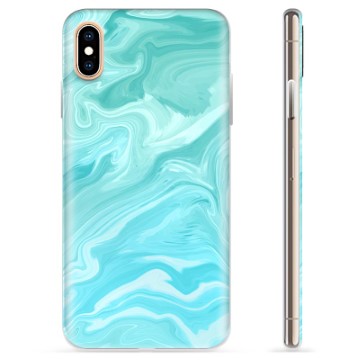 iPhone X / iPhone XS TPU Hülle - Blauer Marmor